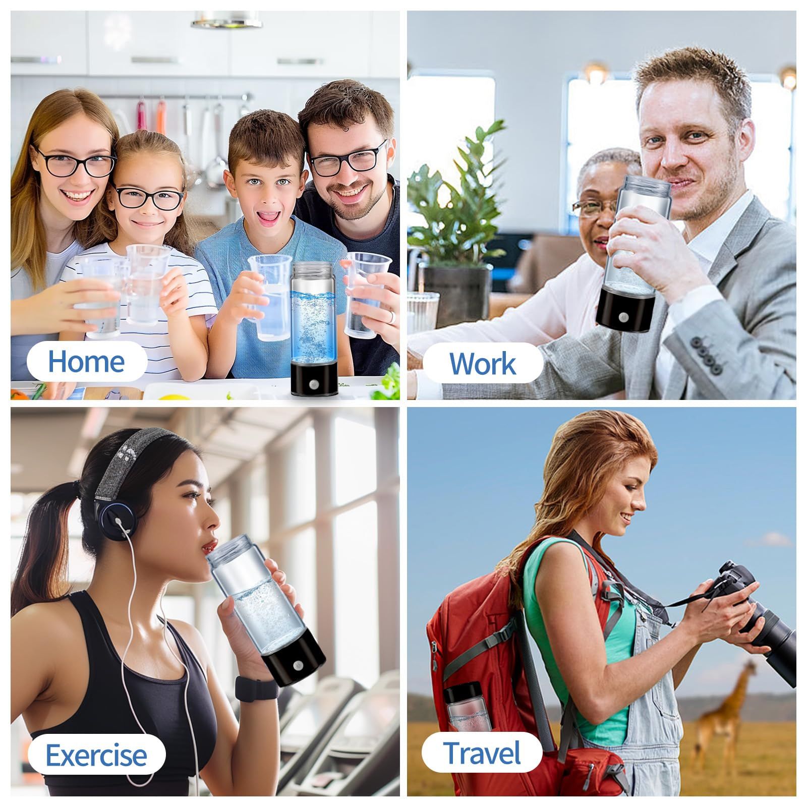 Hydrogen Water Bottle,Portable Rechargeable 3 Min Quick Electrolysis view 3