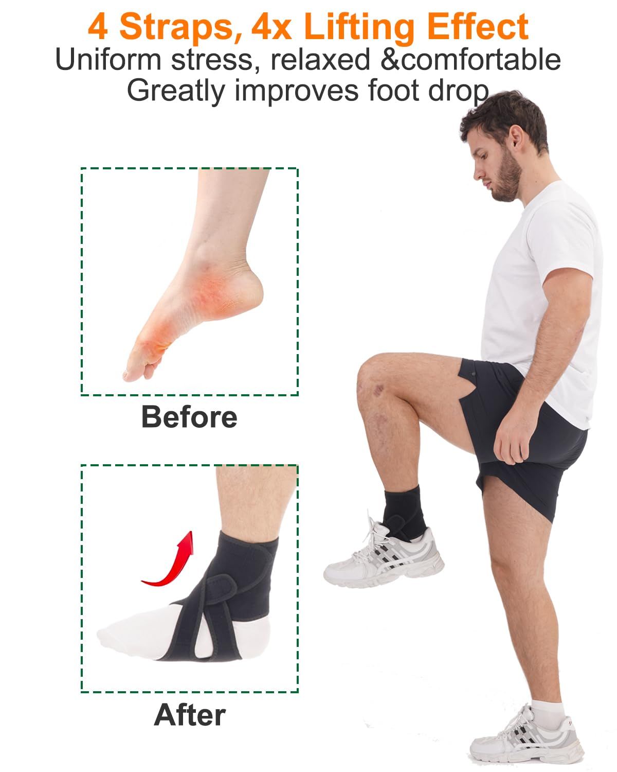 Improve Walking Gait, Effective Relieve Pain, Adjustable Foot Orthosis Brace view 3