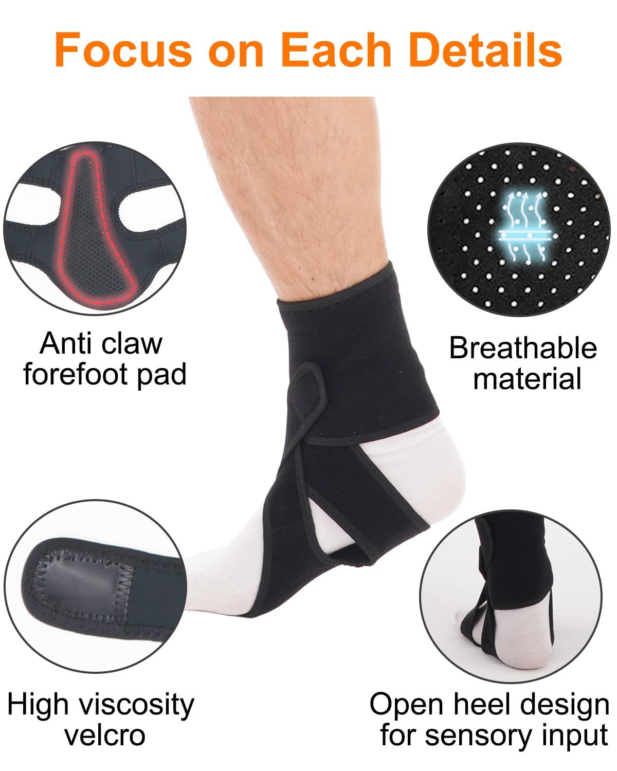 Improve Walking Gait, Effective Relieve Pain, Adjustable Foot Orthosis Brace view 4
