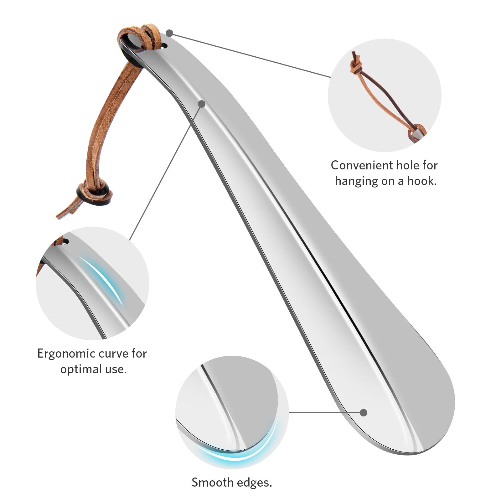 Travel Shoes Horn, Premium Stainless Steel Metal Shoe Horn, Shoe Helper for view 5