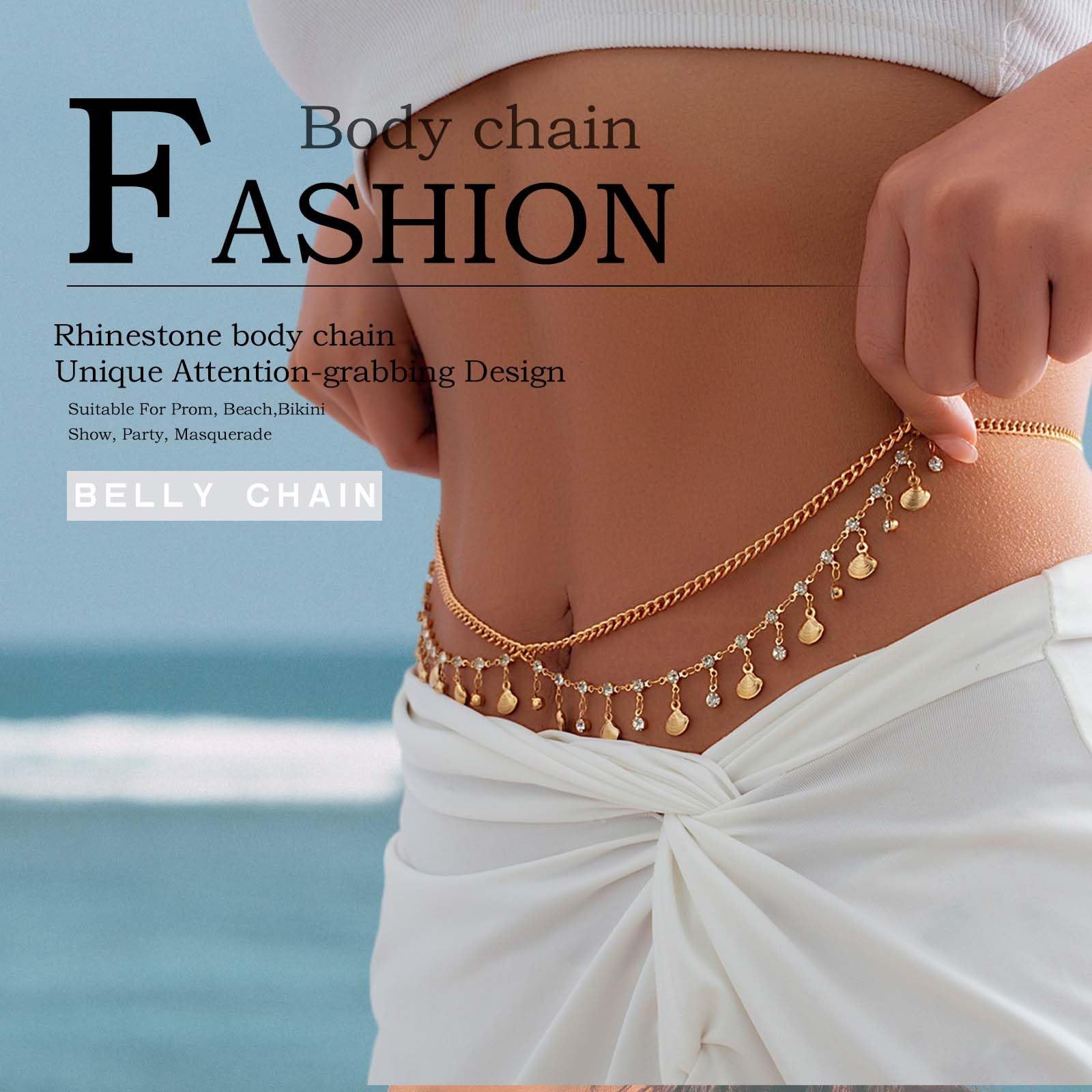Belly Chain Sequin Waist Chain Bikini Body Jewelry Chains Beach Belly Chain view 3