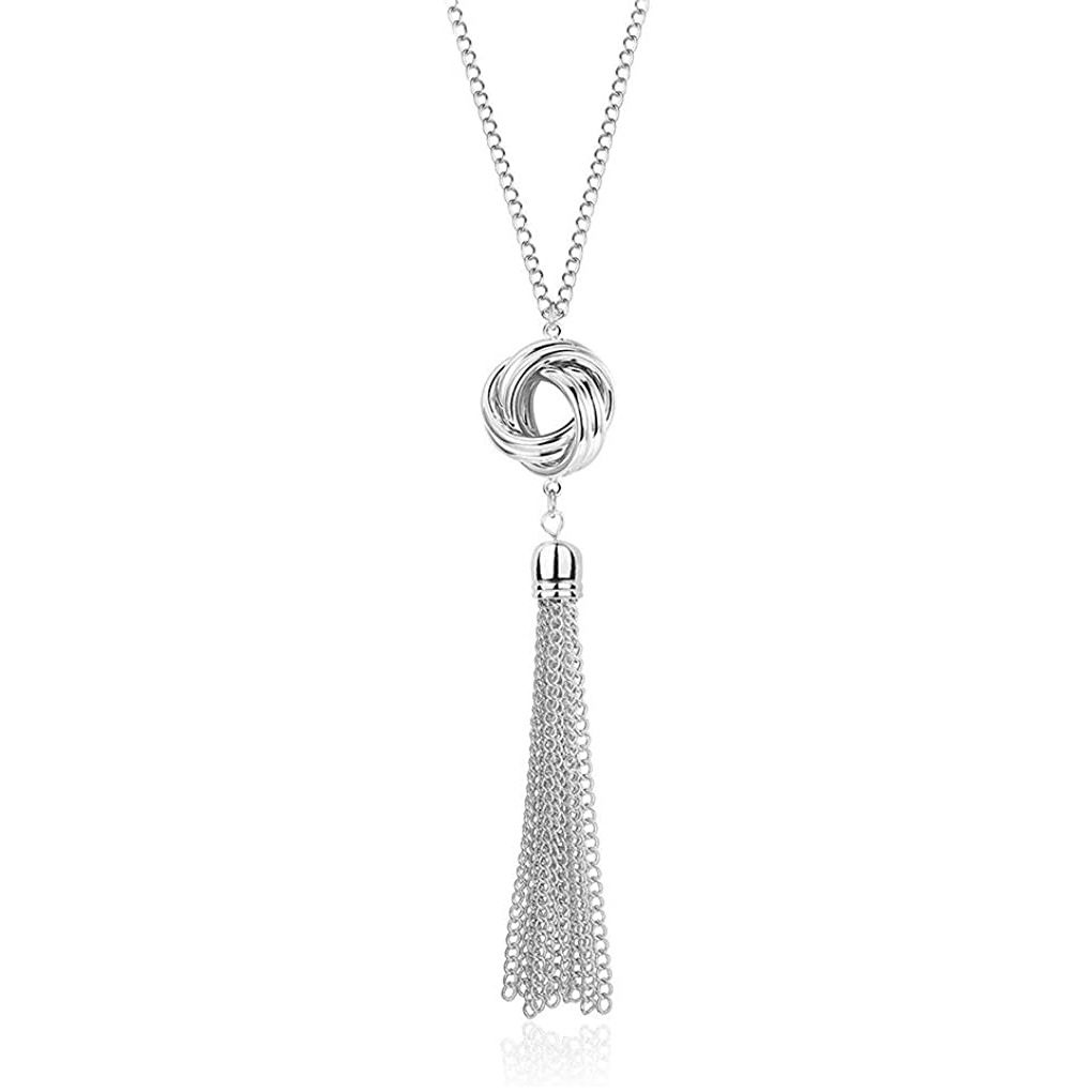 Silver Choker Necklaces for Women Trendy Layering Circle Bar Pendant Chain view 5