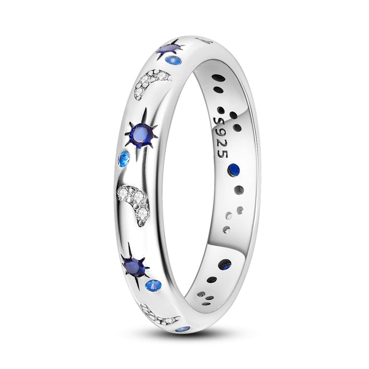 Women Rings Moon Star Ring Evil Eye Ring Colorful Cubic Zirconia Ring