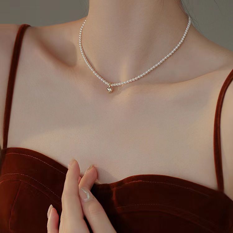 Pearl Necklaces for Women Shining Plated Pearl Paperclip Link Box Chain view 4