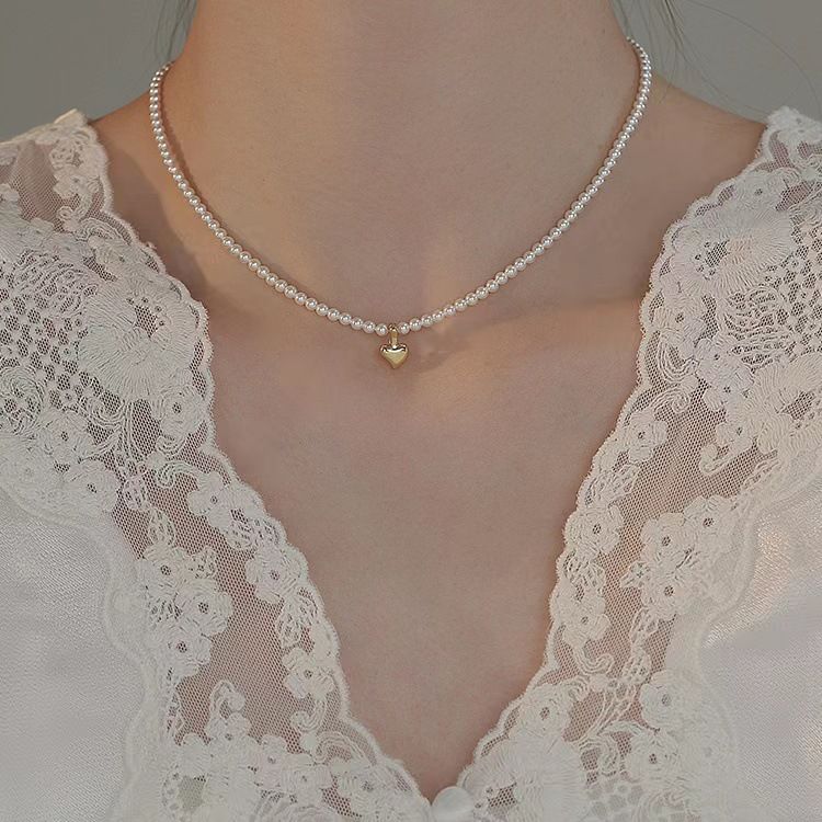 Pearl Necklaces for Women Shining Plated Pearl Paperclip Link Box Chain view 5
