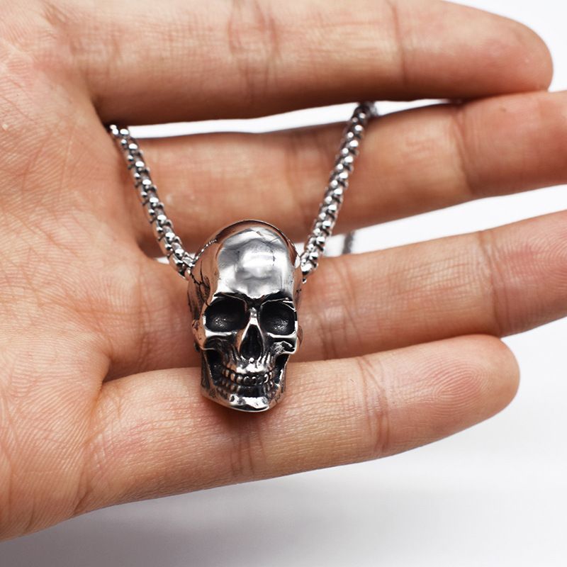 Stainless Steel Skull Pendant Necklace view 2