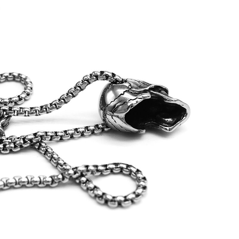 Stainless Steel Skull Pendant Necklace view 3