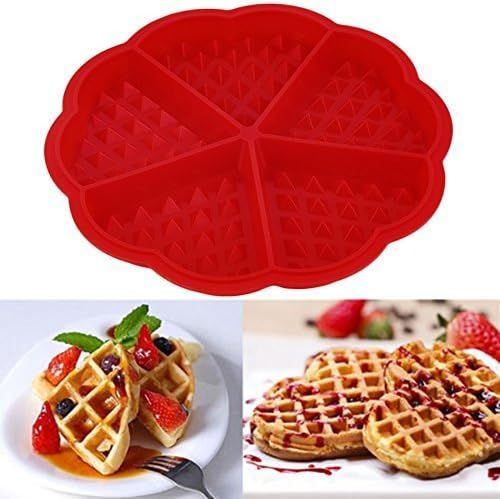 Waffle Mold Bakeware Silicone Waffle Baking Molds Flower Heart Shape Muffin Mould view 3