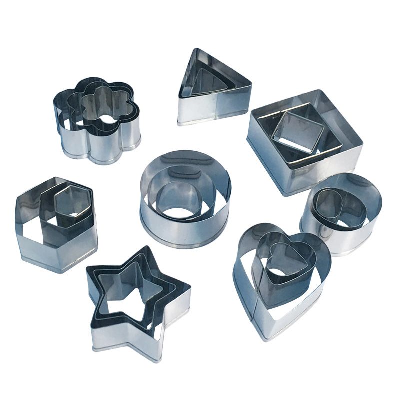 24 Mini Cookie Cutters Shapes Set Biscuit Cutters Stainless Steel Metal Baking view 3