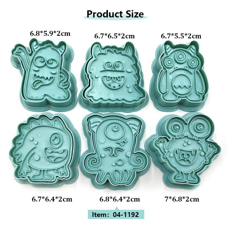 3D Cute Monster Cookie Cutters view 2