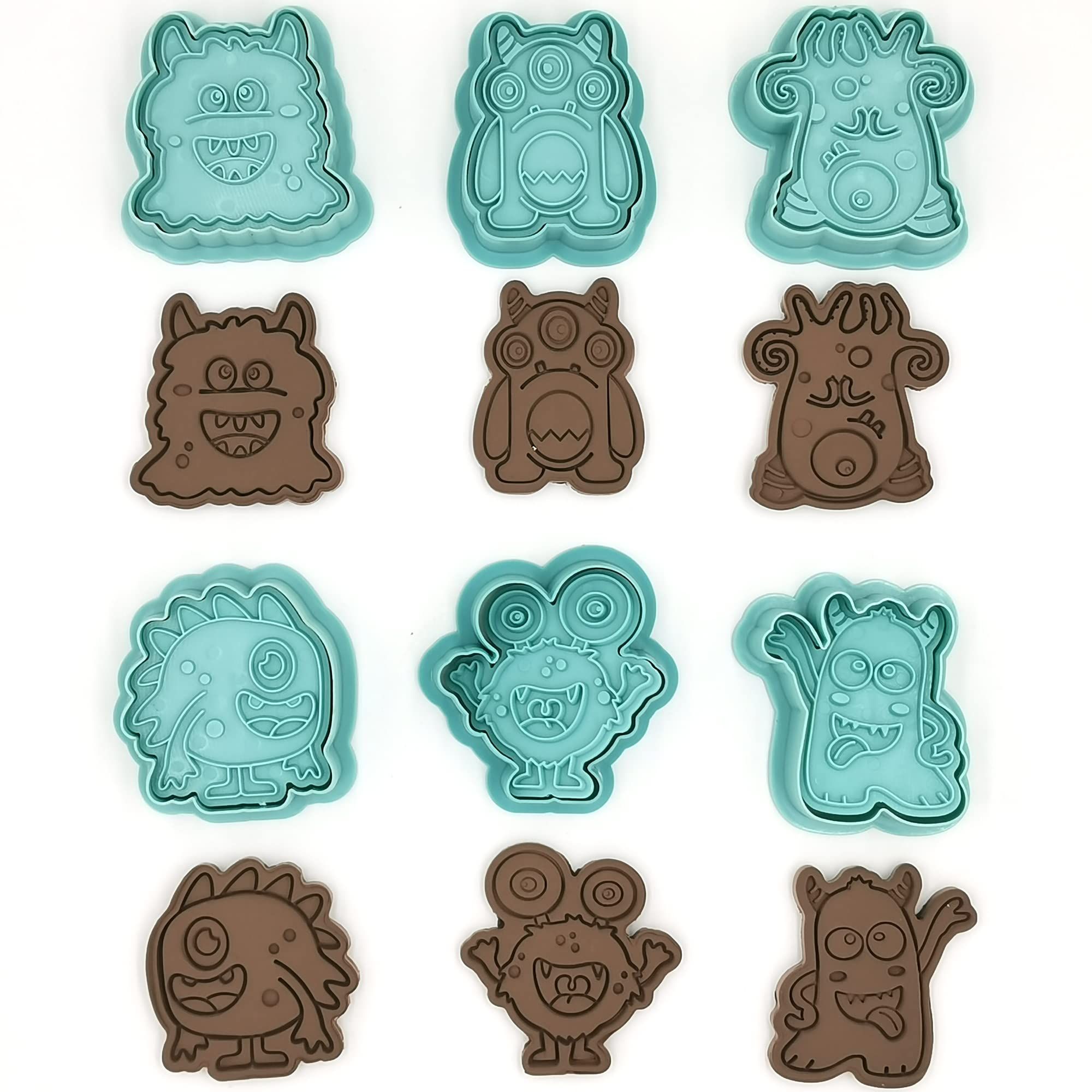 3D Cute Monster Cookie Cutters view 3