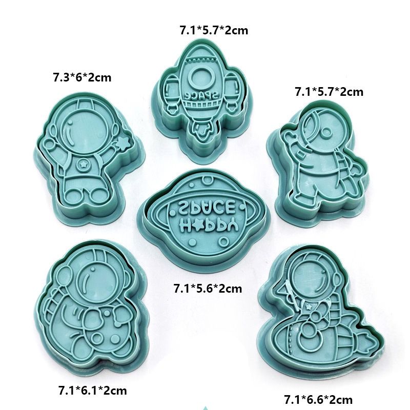 3D Space Rocket Cookie Cutters view 3