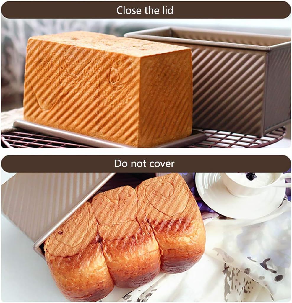 Non-Stick Bakeware Golden Corrugated Carbon Steel Bread Toast Box Mold with view 4