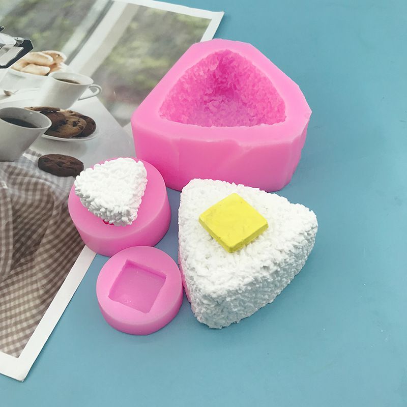Molds 3Pcs Types of Triangular Rice Balls Seaweed Cheese Silicone Molds Diy view 2