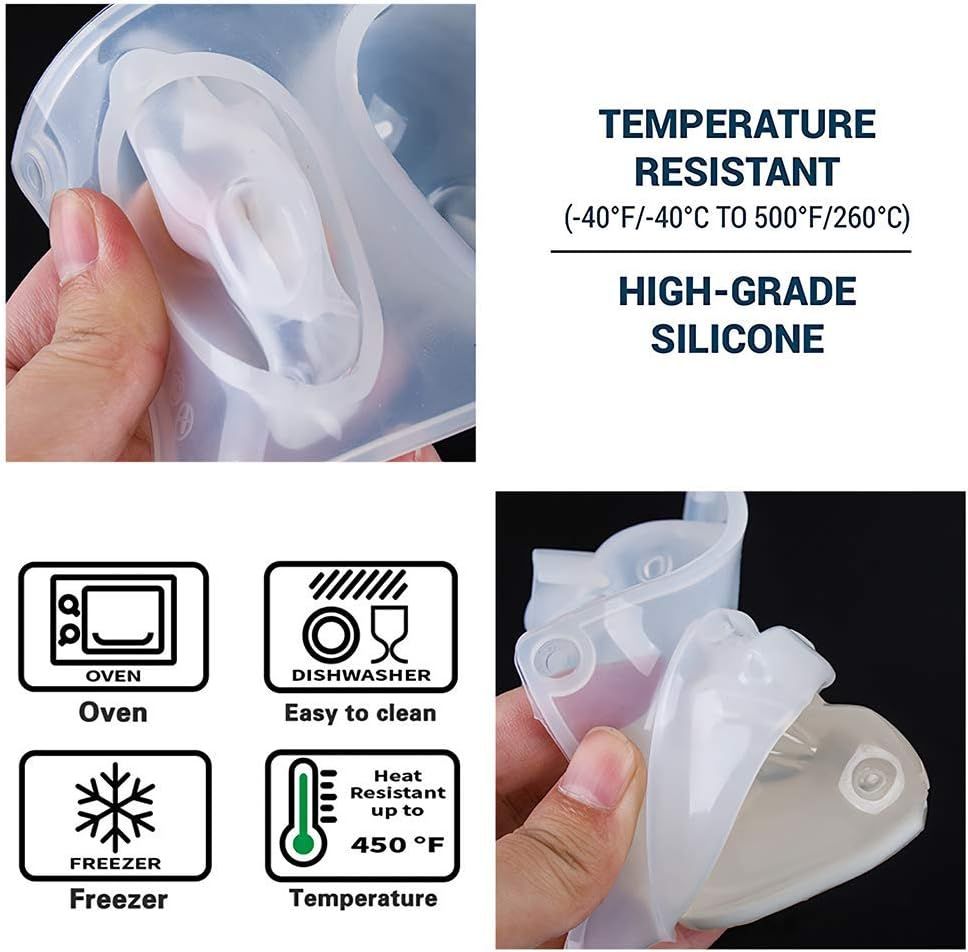 2 Pieces 3D Rabbit Silicone Resin Mold Easter Bunny Silicone Epoxy Resin view 2