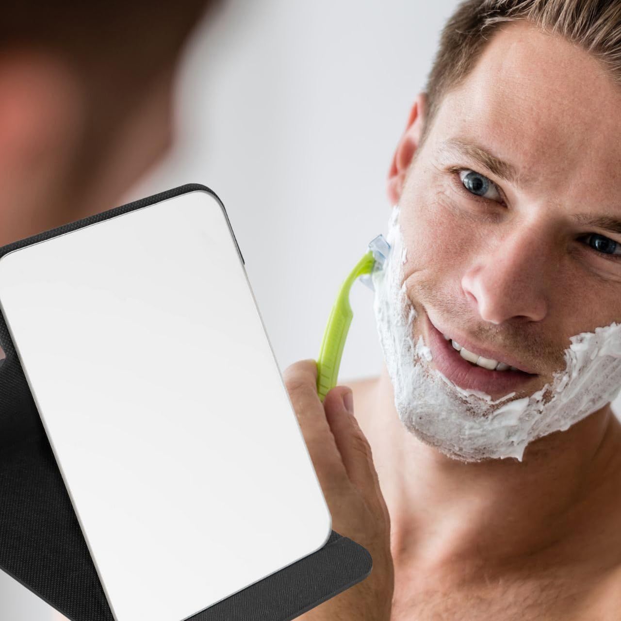 Leather Foldable Compact Vanity Mirror view 3