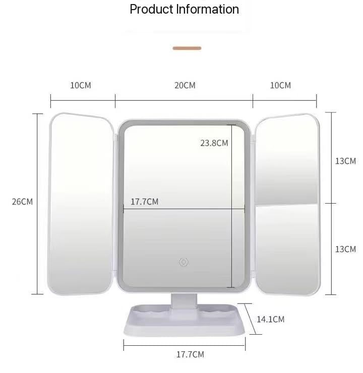 Vanity Mirror Desktop Tabletop with Light Filler Mirror Portable Dressing view 2