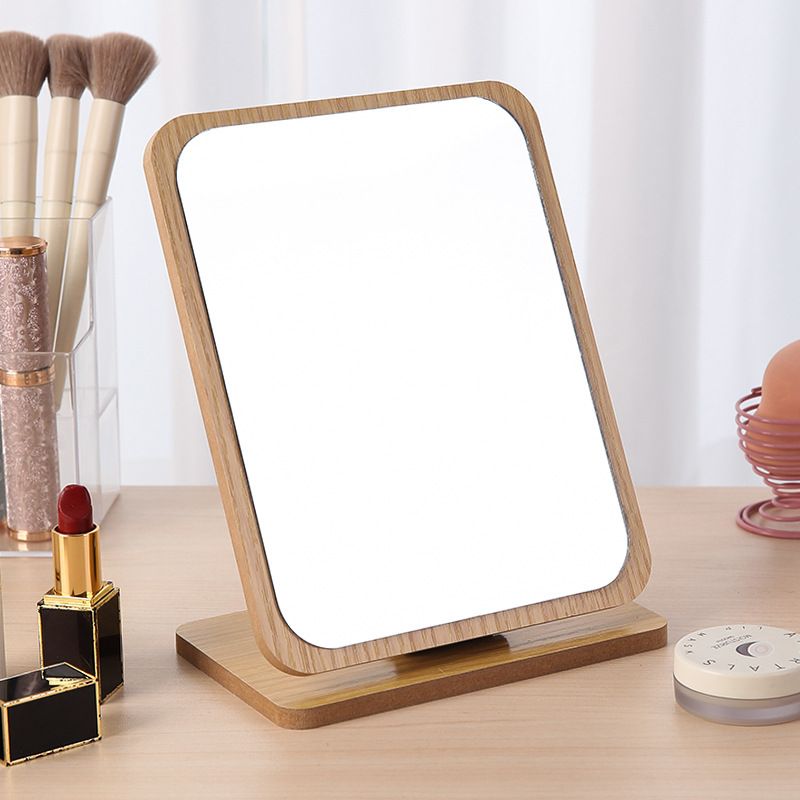 Rectangular Compact Table Mirror Vertical Wood Frame Mirror Table Mirror 90 view 5