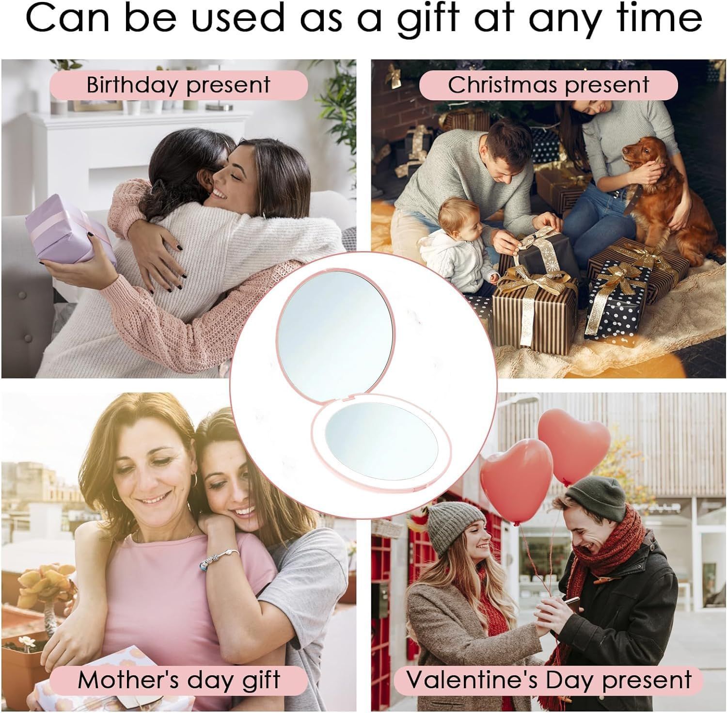 LED Compact Mirror with 1x/10x Magnification for Purses view 4
