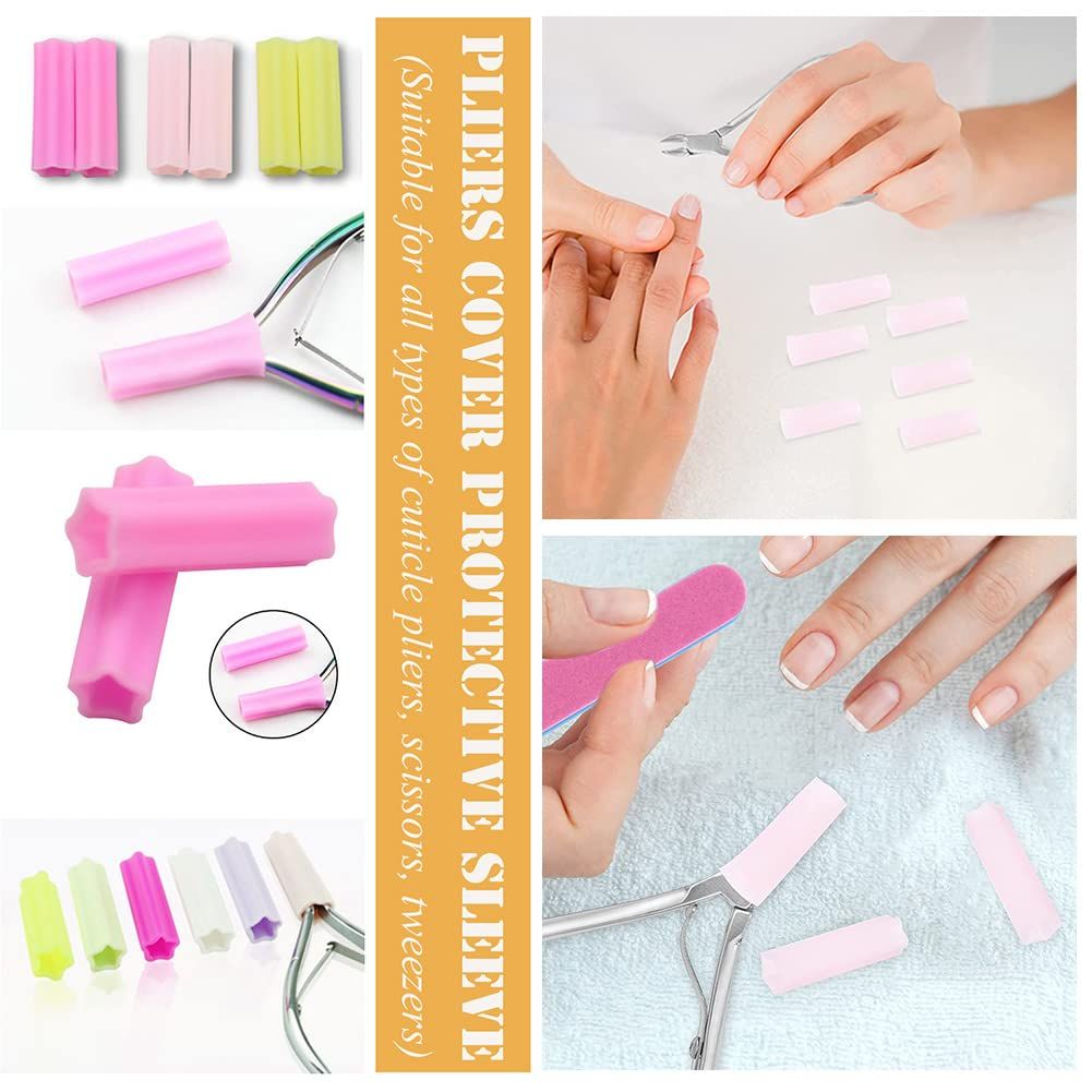 5 Pcs Pliers Cover Protective Sleeve Cuticle Pliers Cover Silicone Cuticle view 4