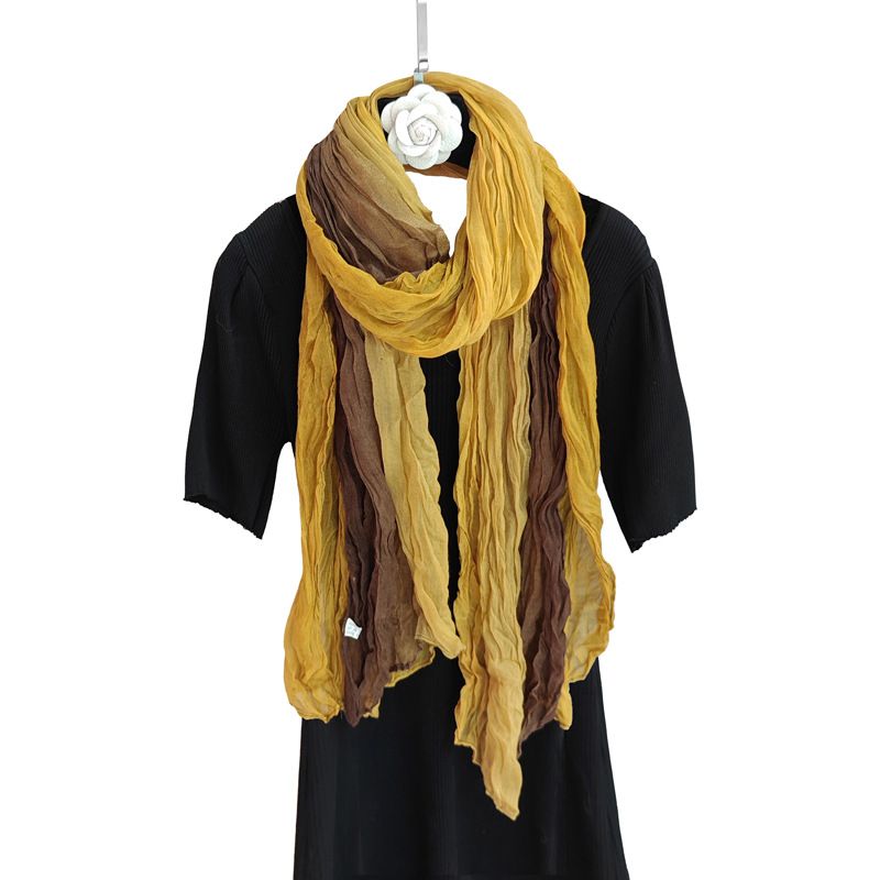 Beautiful Twist Scarf: Hand-painted scarf in Balinese yarn gradient color view 3