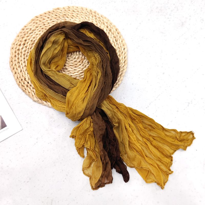 Beautiful Twist Scarf: Hand-painted scarf in Balinese yarn gradient color view 4