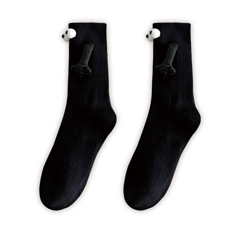 Couple Holding Hands Socks ，Funny Magnetic Suction 3D Doll Socks ，Birthday view 2