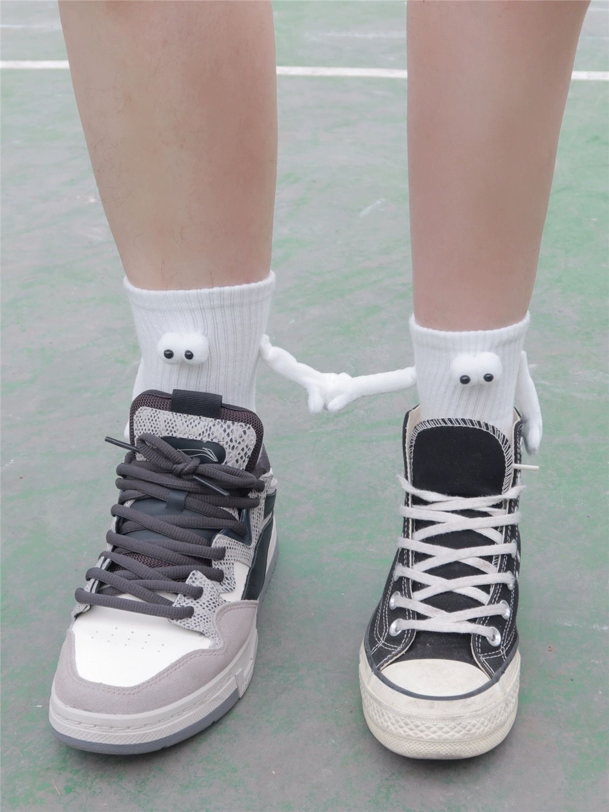Couple Holding Hands Socks ，Funny Magnetic Suction 3D Doll Socks ，Birthday view 5