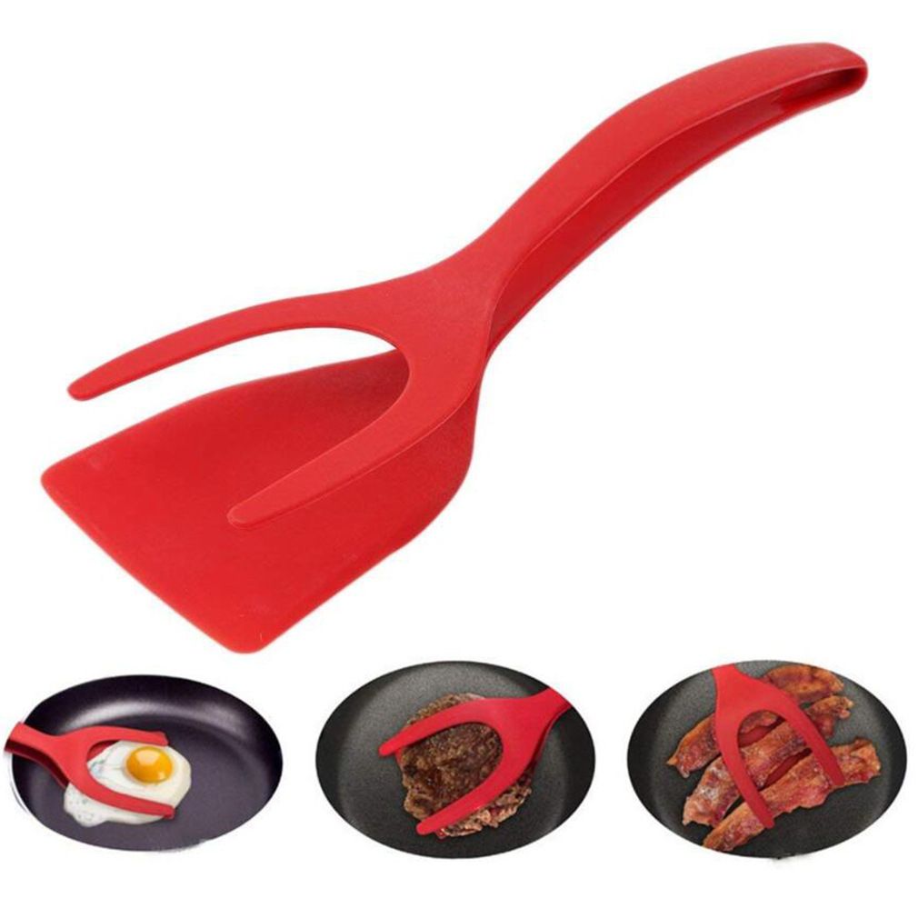 Egg Spatula, Grip and Flipp Tongs Spatula, Fried Eggs Turners, 2 in 1 Clamp view 4