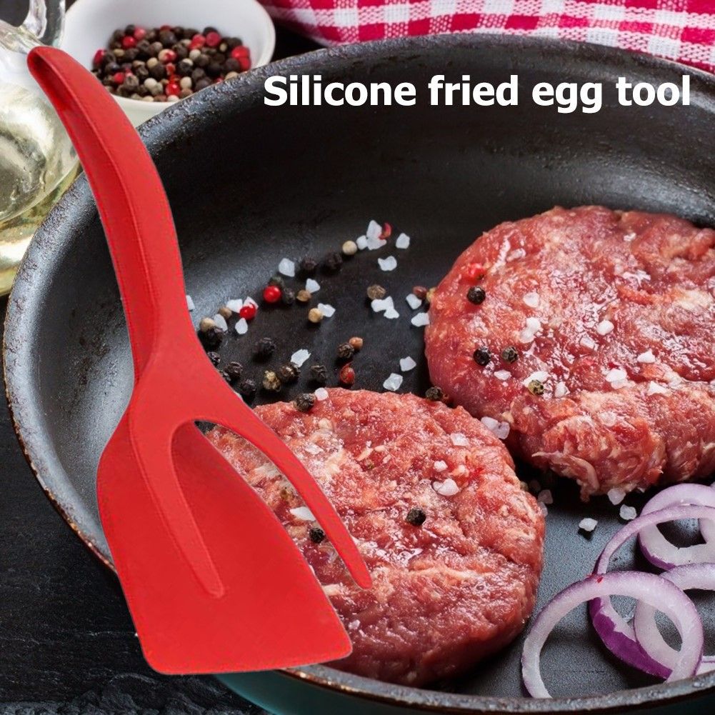 Egg Spatula, Grip and Flipp Tongs Spatula, Fried Eggs Turners, 2 in 1 Clamp view 5