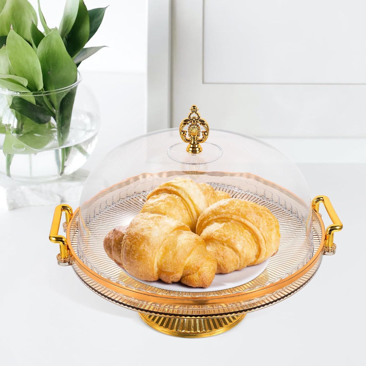 Cake Stand with Dome Lid Plastic Cake Dome Cupcake Holder Charcuterie Board view 5