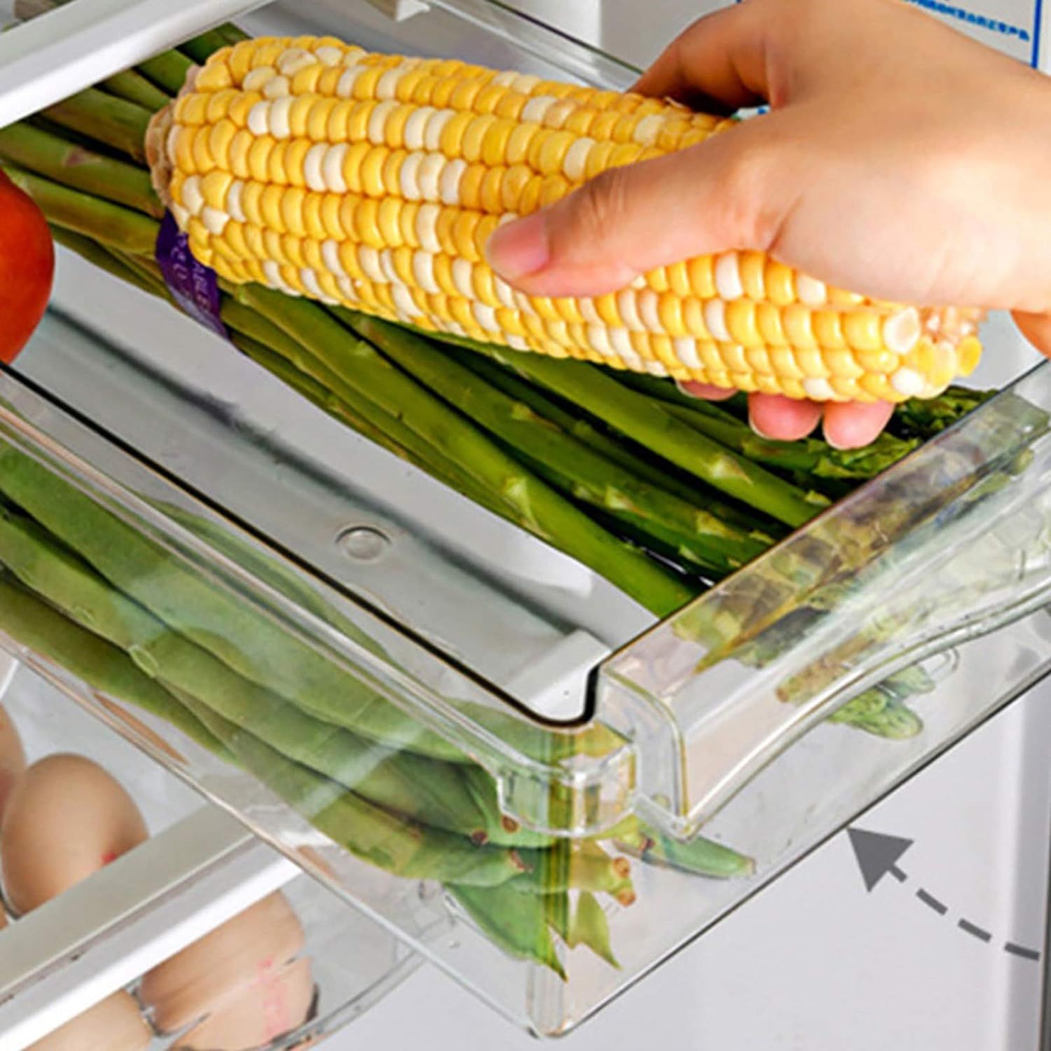 Refrigerator Storage Bin - Hanging Storage Container For Refrigerator Drawer view 3