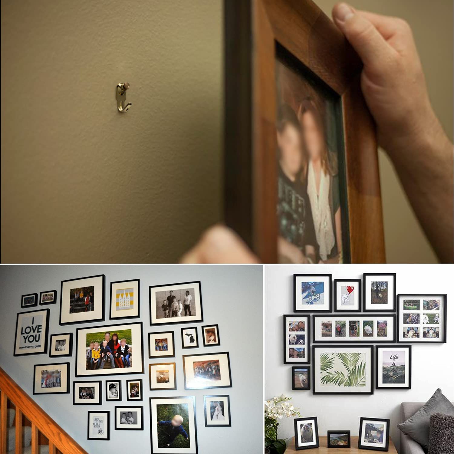 10Pack 10 lbs Picture Frame Hangers Hooks with Nails view 3
