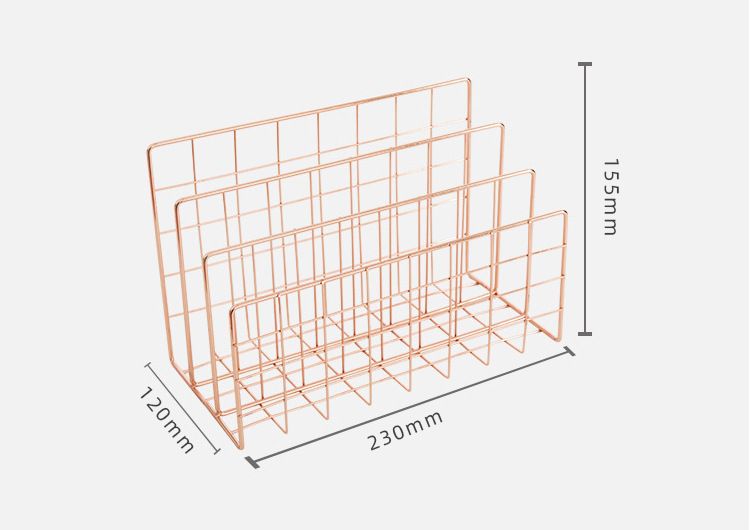 Magazine Rack Desktop Magazine Rack Desk Magazine Rack 3-Layer Iron Book view 5