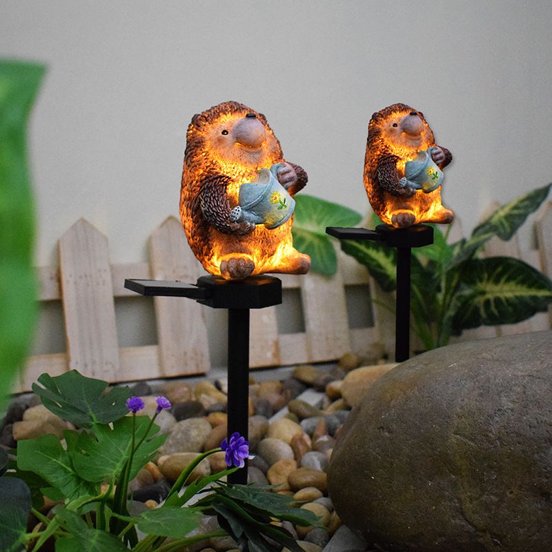 Hedgehog Garden Stake Light view 4