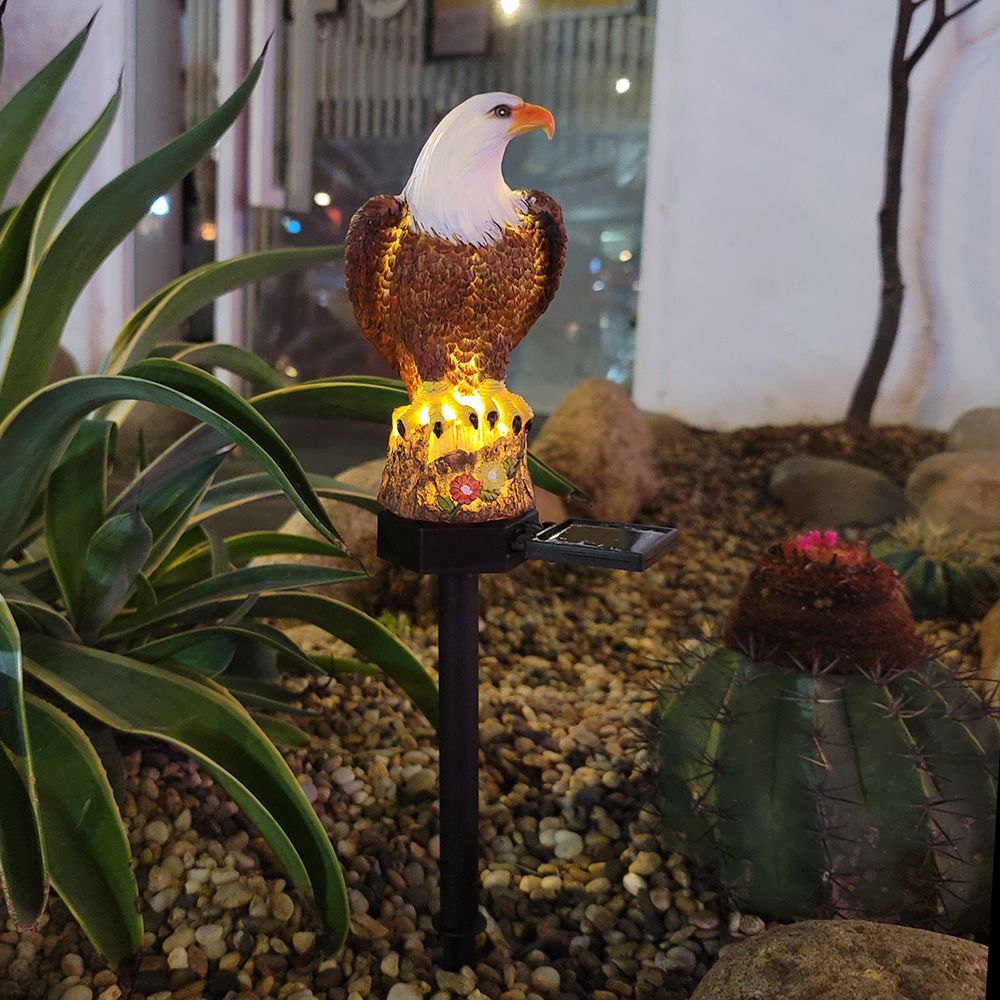 Solar Garden Statue, Small Bald Eagle Outdoor Solar Stake Light Decor for view 5