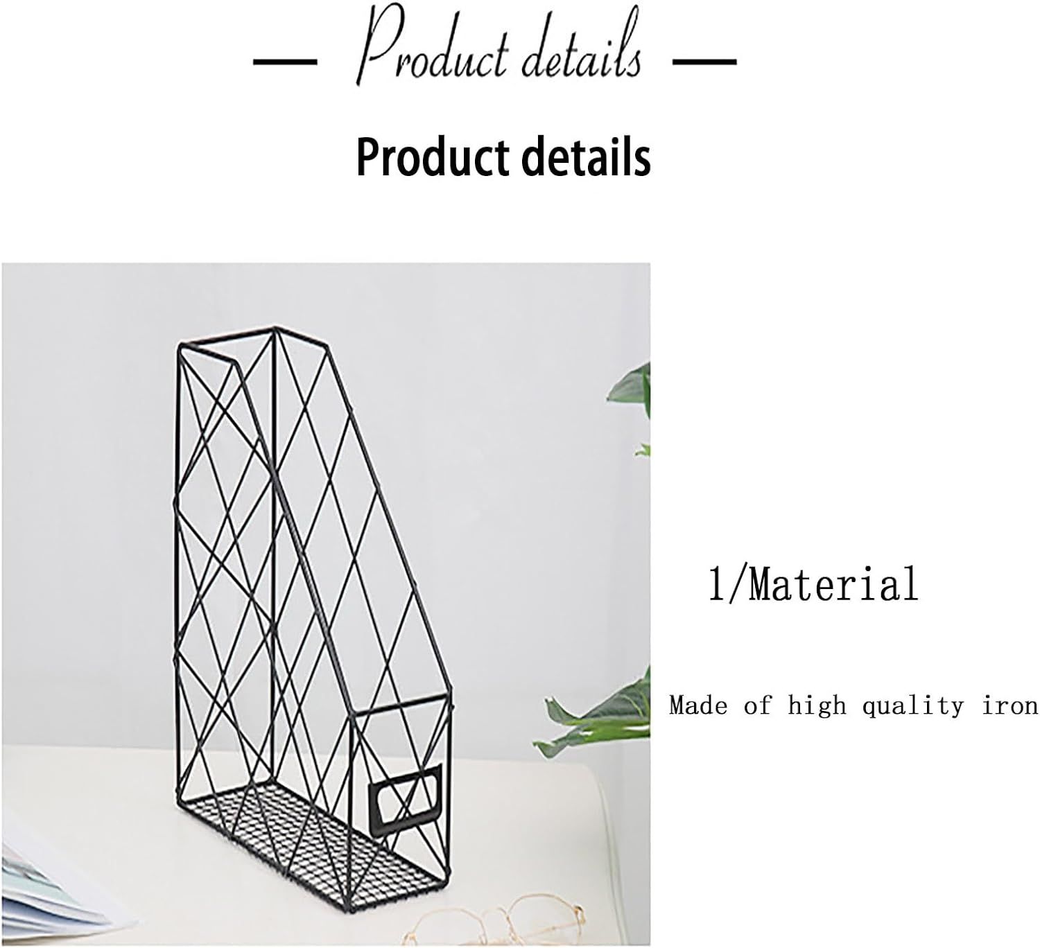 Metal Scandinavian creative style simple vertical file storage rack view 4