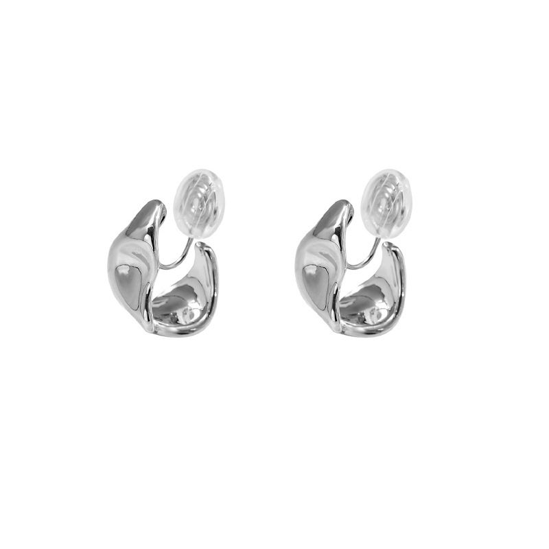 Chunky Silver Earrings For Women Small Silver Hammered Earrings Silver
