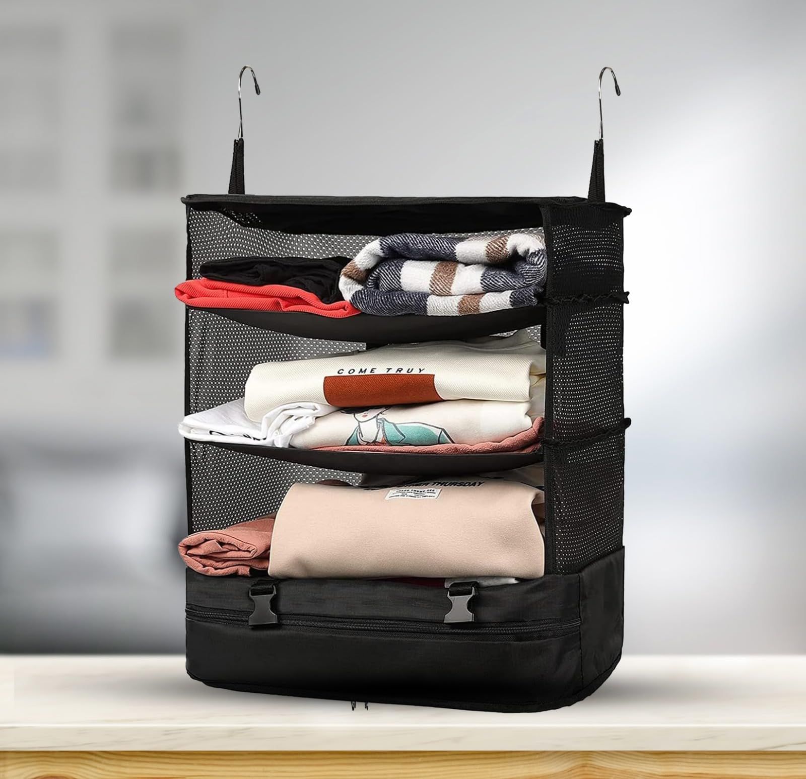 Portable Collapsible Hanging Travel Shelves Bags view 4