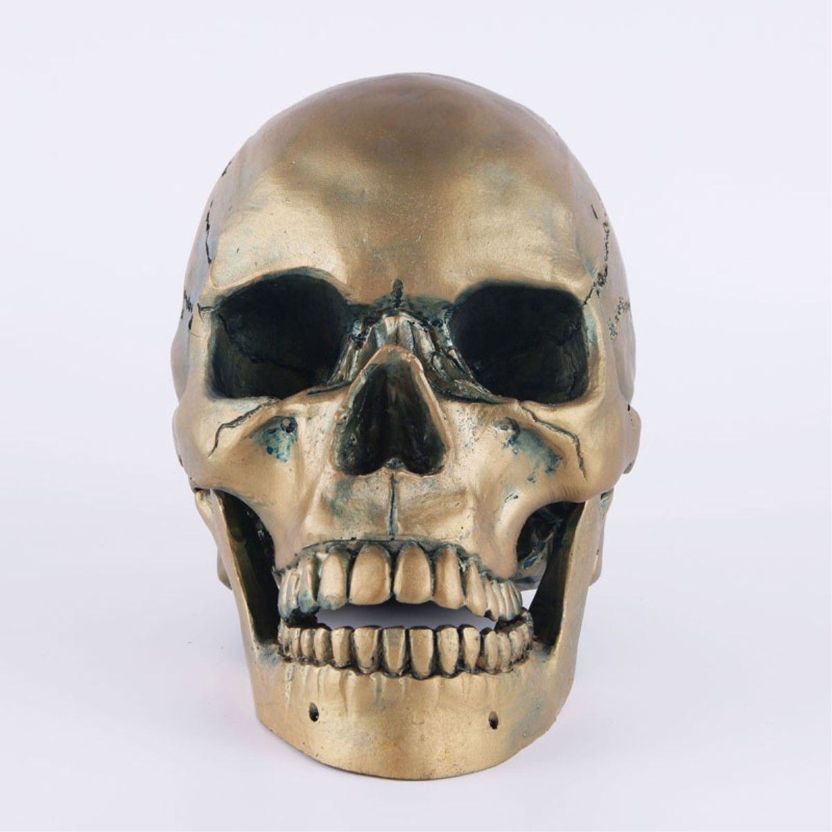 Vintage Gold Skull Statue Creative Bar Office Desktop Decorative Skeleton view 4