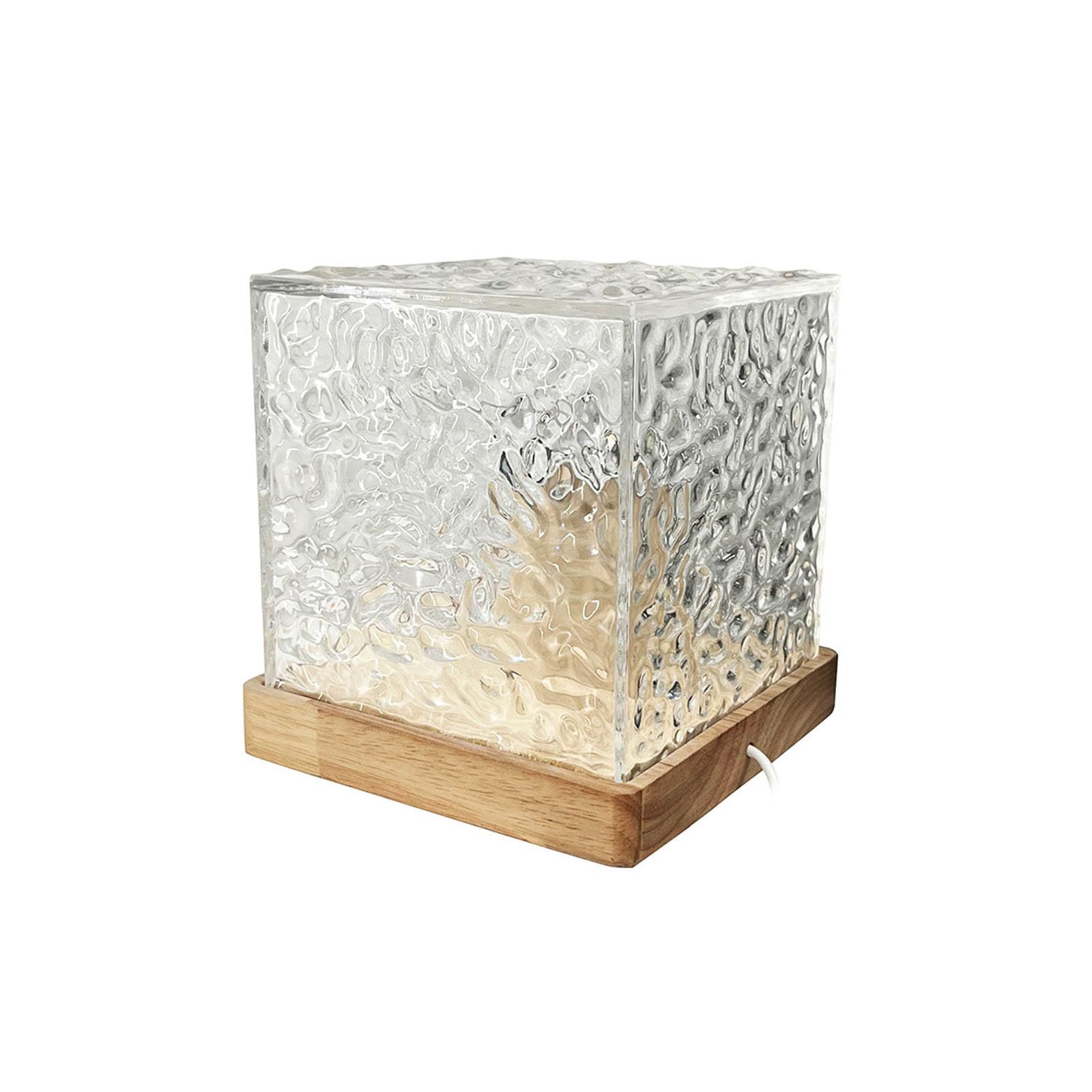 Cube Lamp, Wooden Base Ocean Wave Lamp, Water Wave Lamp, Midnight Aura Lamp — image 1