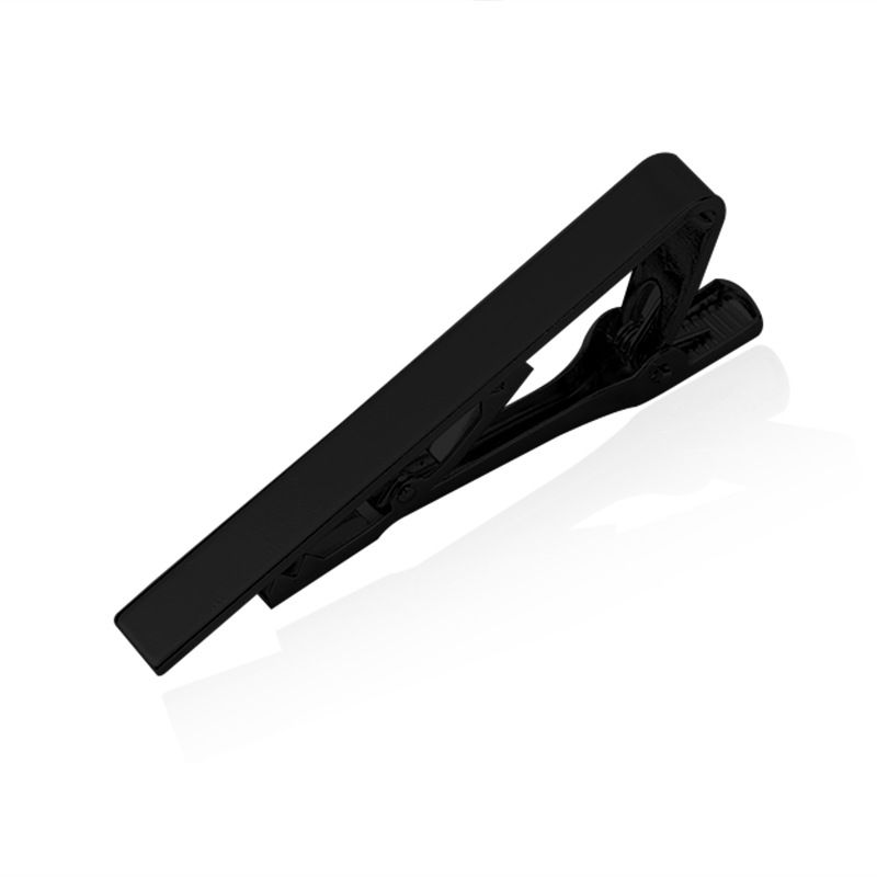 Men's Skinny Tie Clip Set with Gold Silver Black 3 Tone view 4