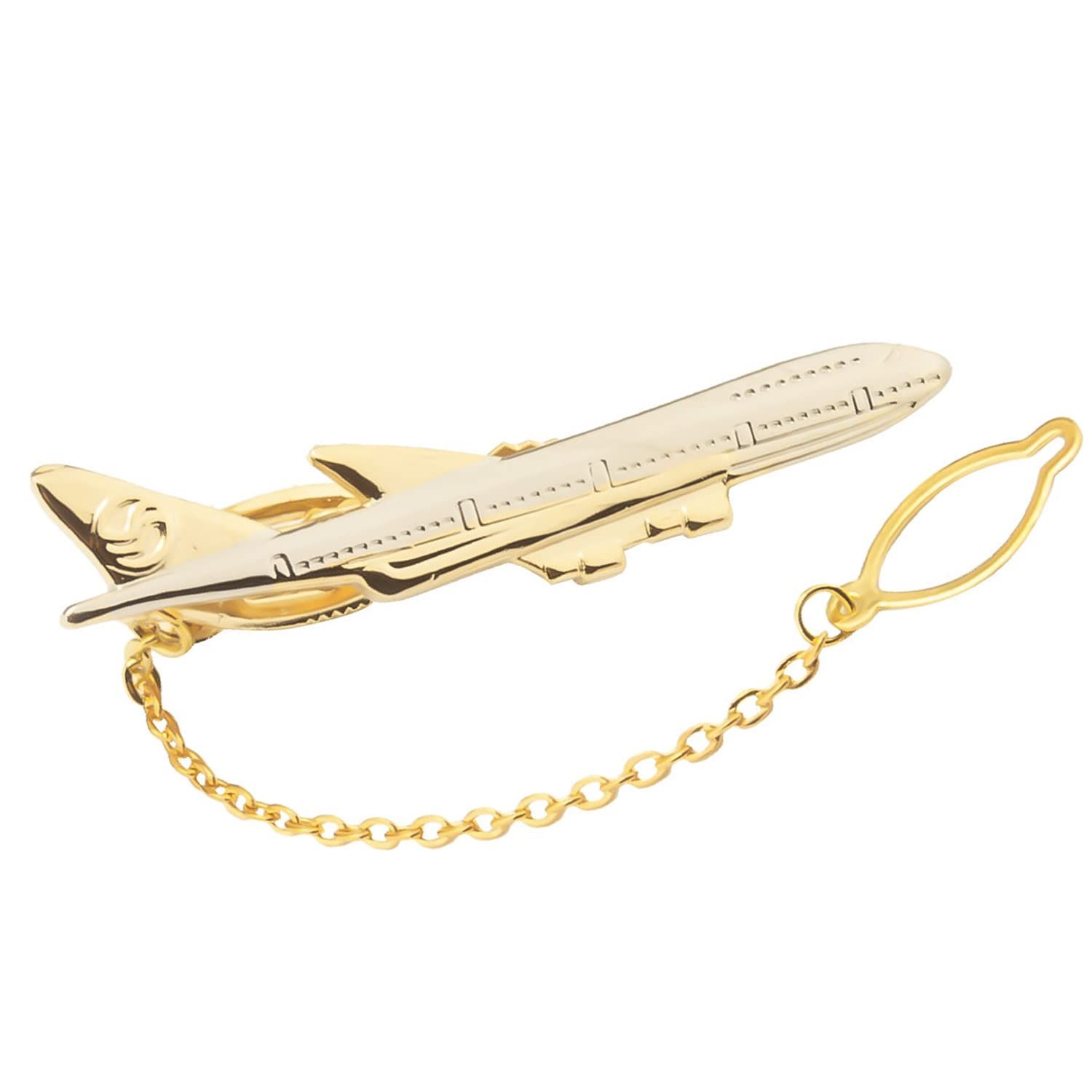 Tie bar Man's Tie Clip for Golden Plated Airplane Shape Plane Tie Pin Stick view 5