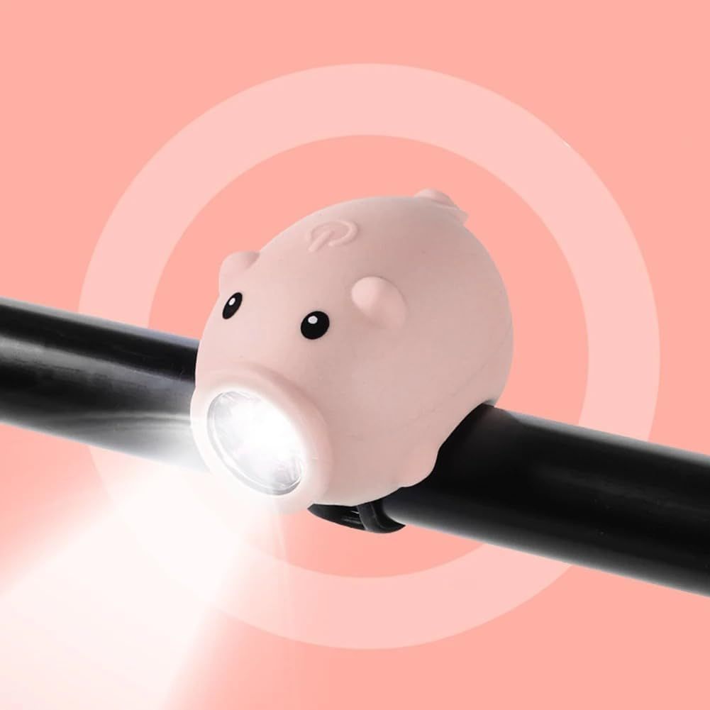 Bike Handlebar Light 3 Lighting Modes Cartoon Pig Children USB Rechargeable view 3