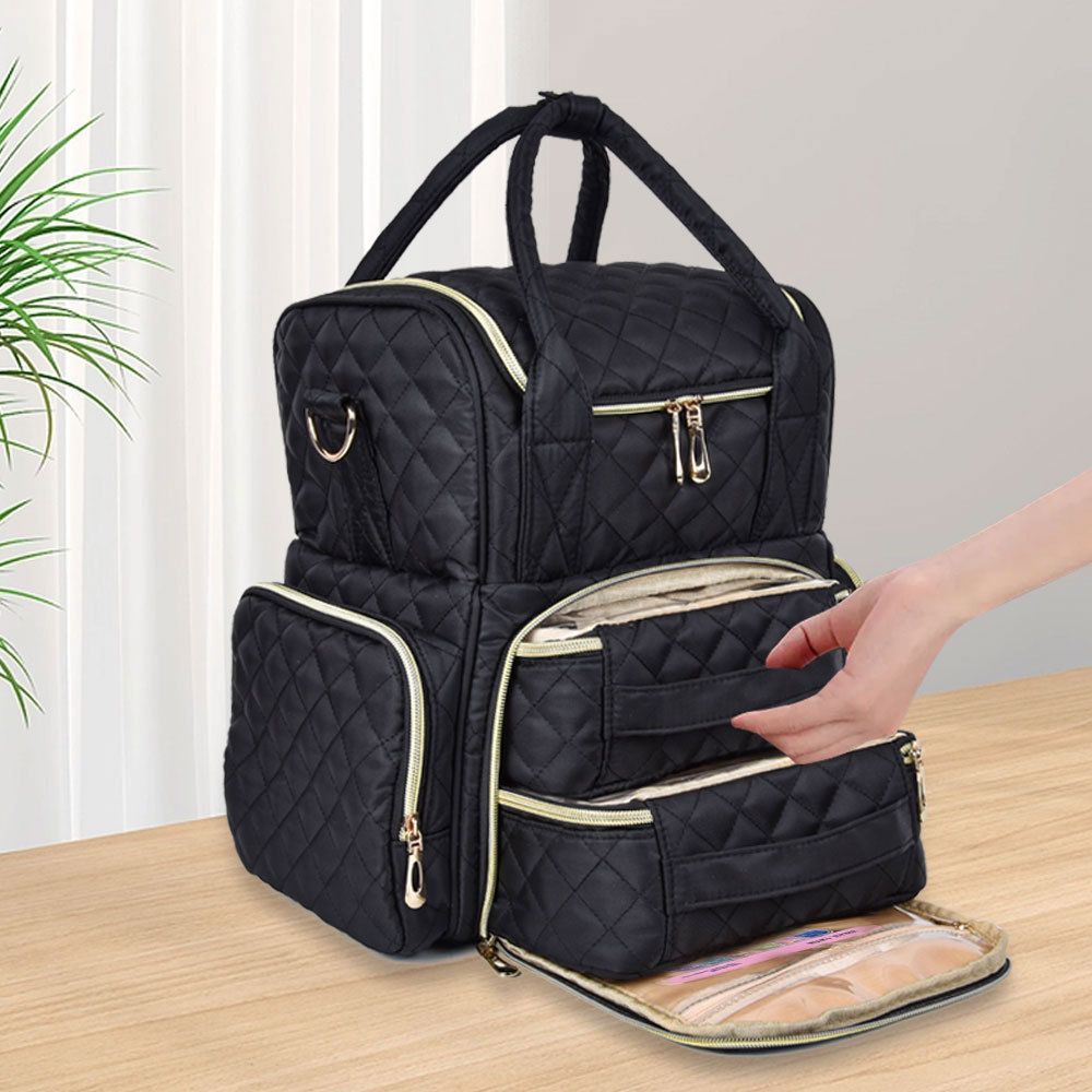 Nail Polish Organizer Holds Nail Polish Case with 2 Removable Bags and Tools view 3