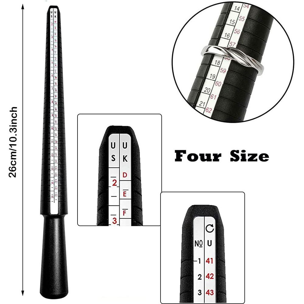 Ring Size Measuring Tool with Plastic Mandrel & Ring Sizer Guage view 2