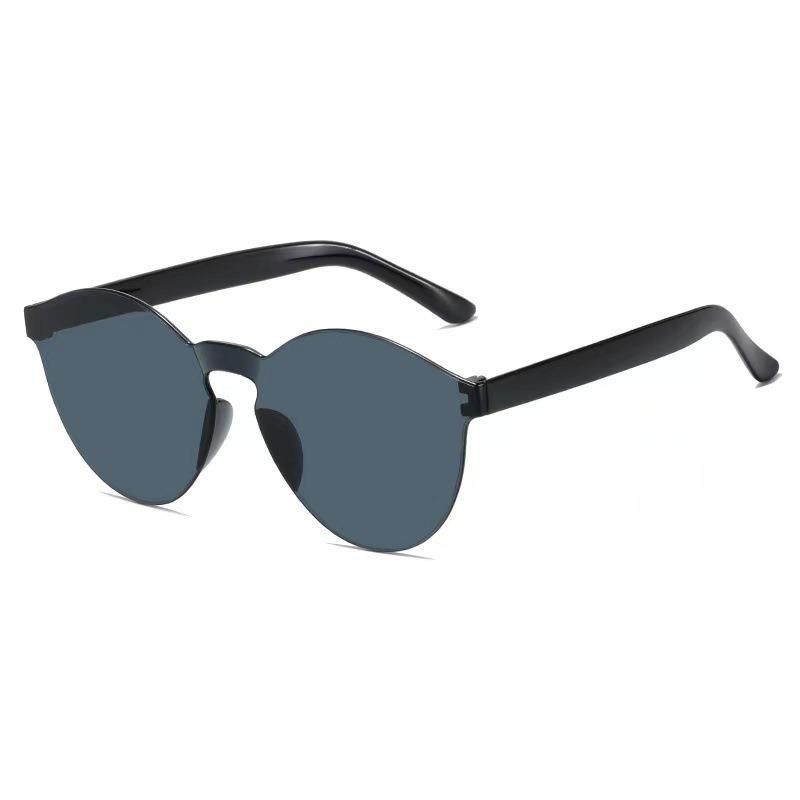 One Piece Transparent Round Sunglasses