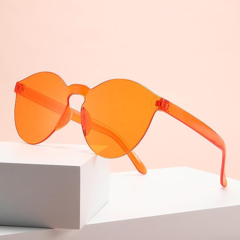 One Piece Transparent Round Sunglasses view 5