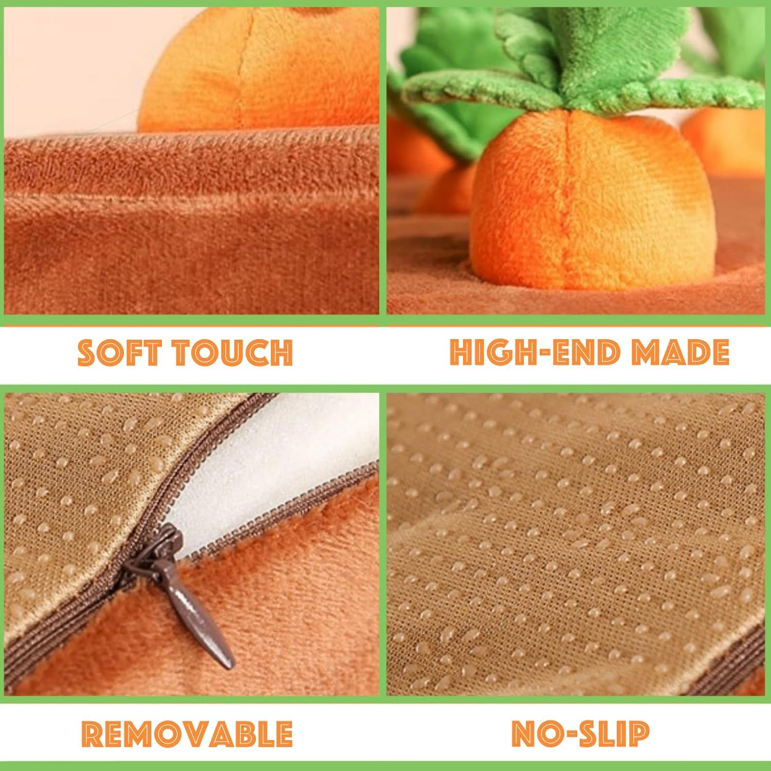 Carrot Dog Toy, Carrot Snuffle Mat for Dogs, Carrots Plush Puzzle Toys view 5