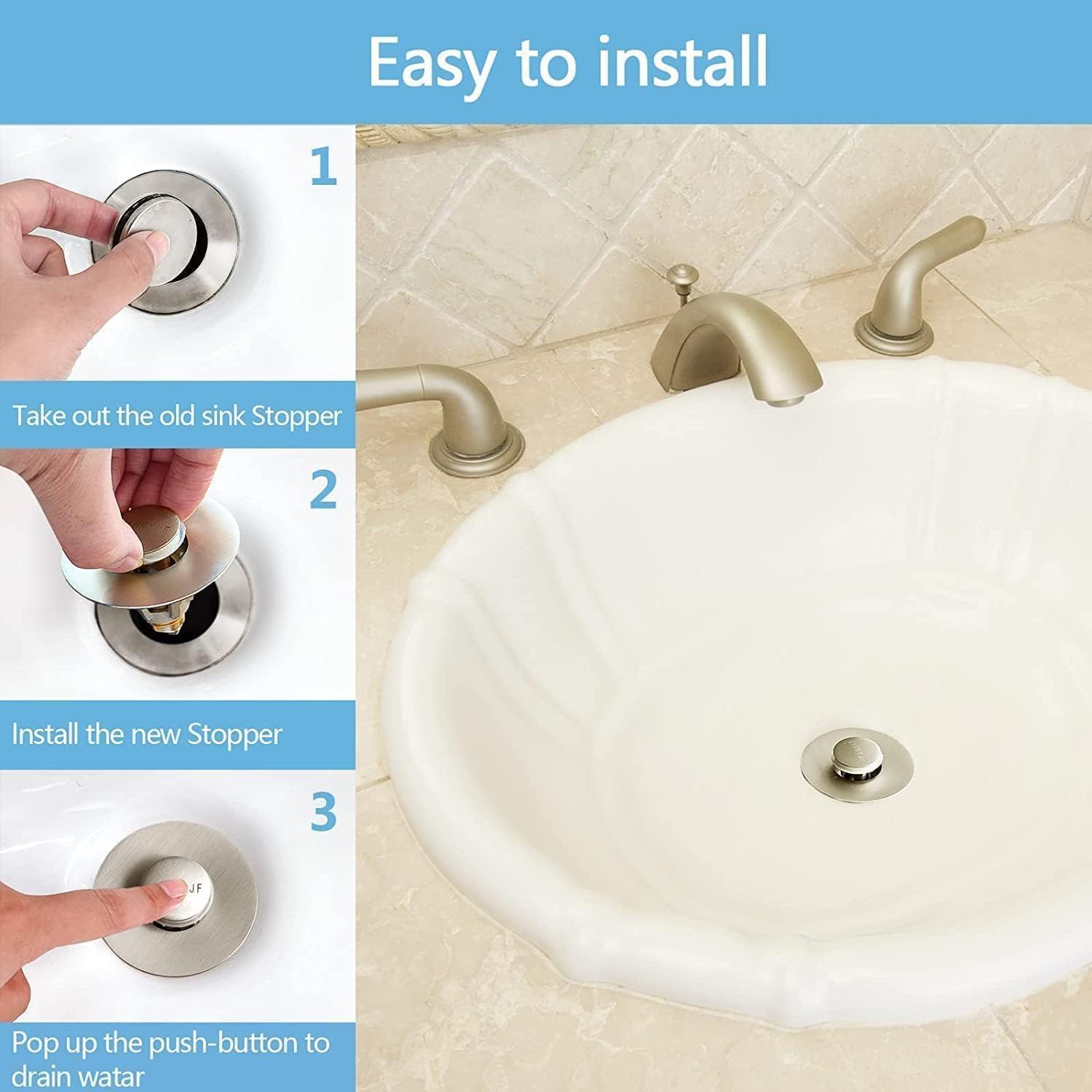 Fits Any Wide tub Drain Stainless Steel Sink Cover view 5